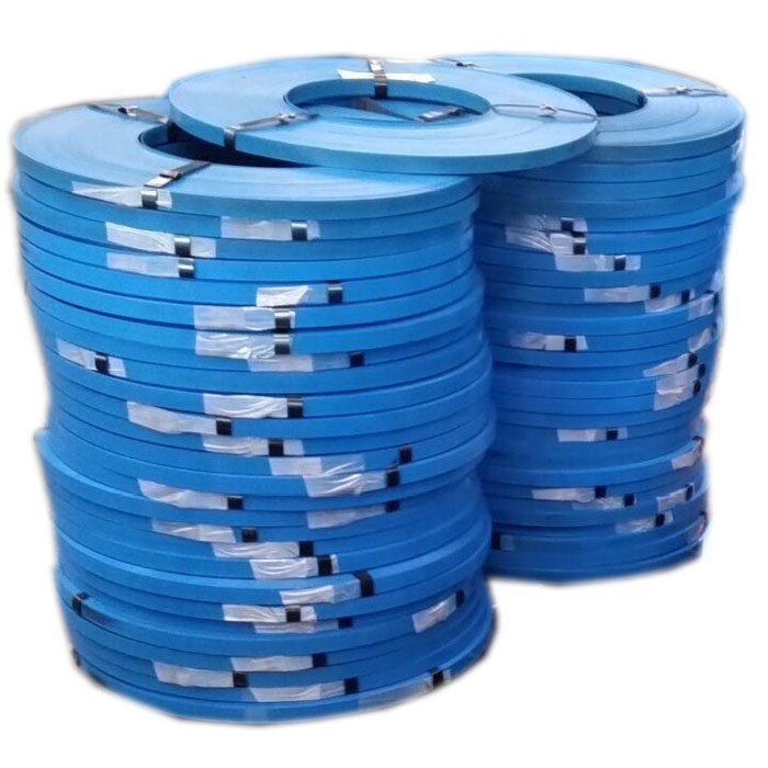 q235 16mm 32mm steel blue painted packing strapping metal strap 0.5mm thick band roll prices